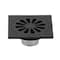 Kingston Brass BSF4161MB Watercourse Sunburst 4" Square Grid Shower Drain, Matte Black BSF4161MB - alternate 1